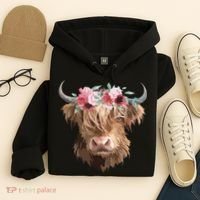 Highland Cow Painting Hoodie thumb 4