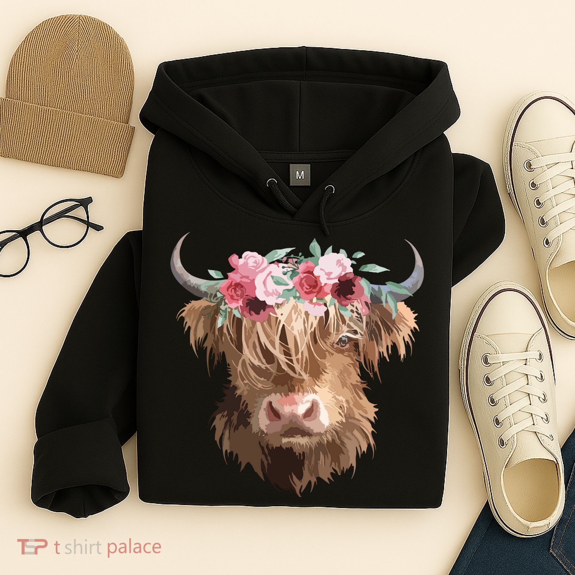 Highland Cow Painting Hoodie