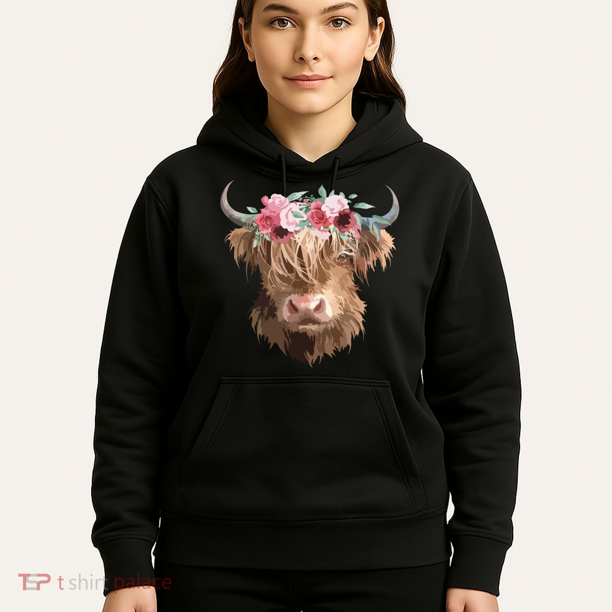 Highland Cow Painting Hoodie