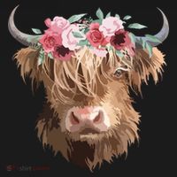 Highland Cow Painting Ornament thumb 1