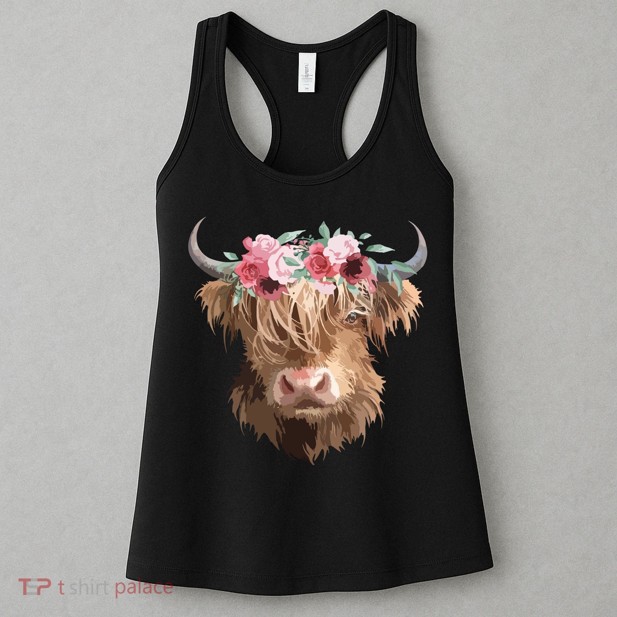 Highland Cow Painting Women's Tank Top