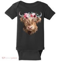 Highland Cow Painting Baby Bodysuit thumb 0