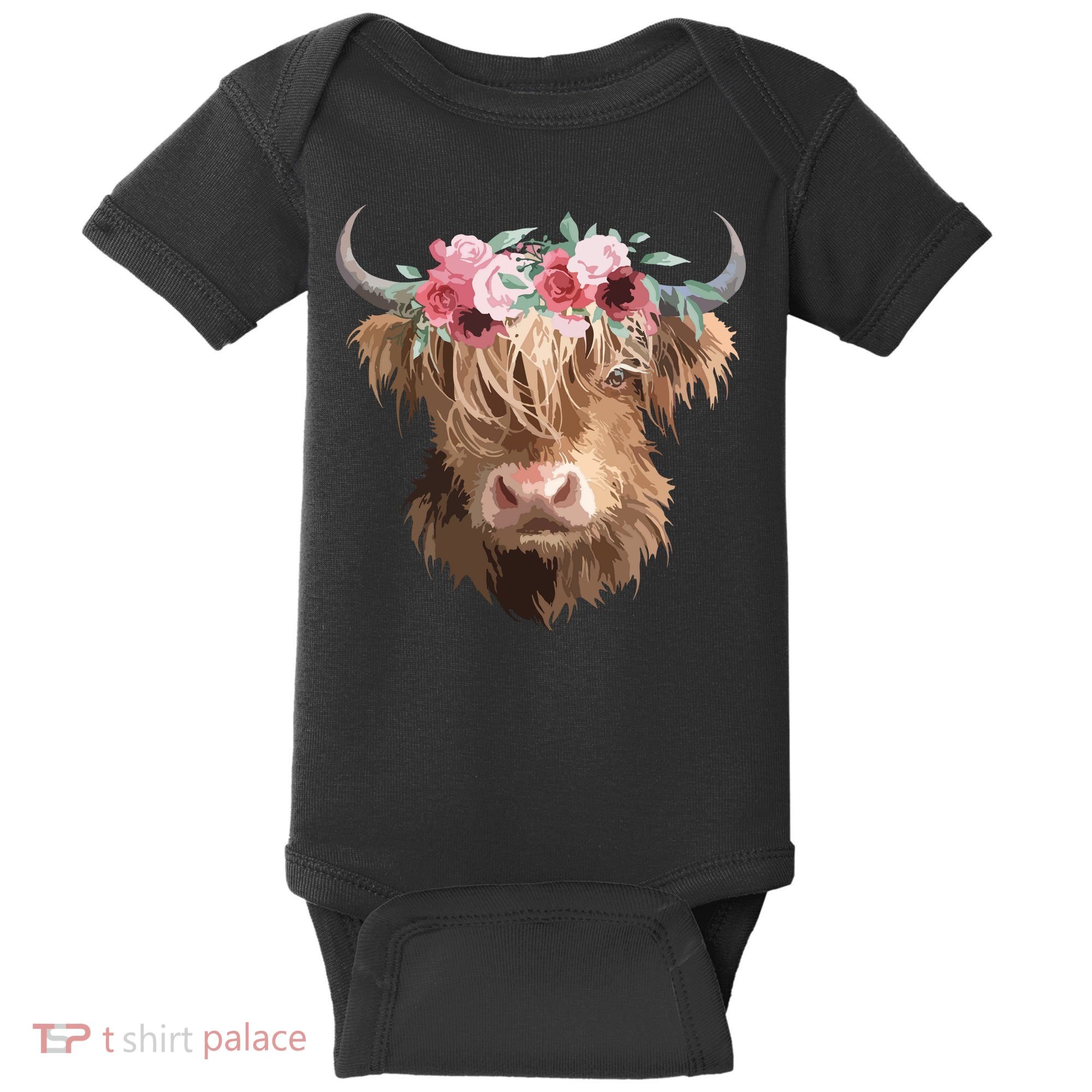 Highland Cow Painting Baby Bodysuit