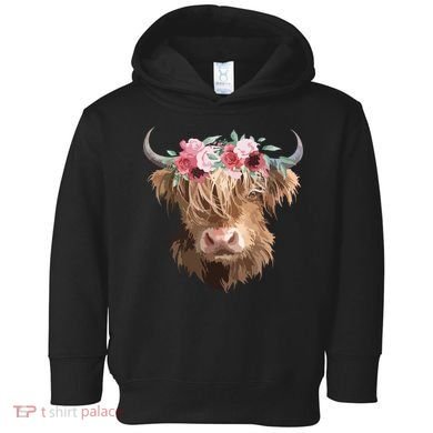 Highland Cow Painting Toddler Hoodie