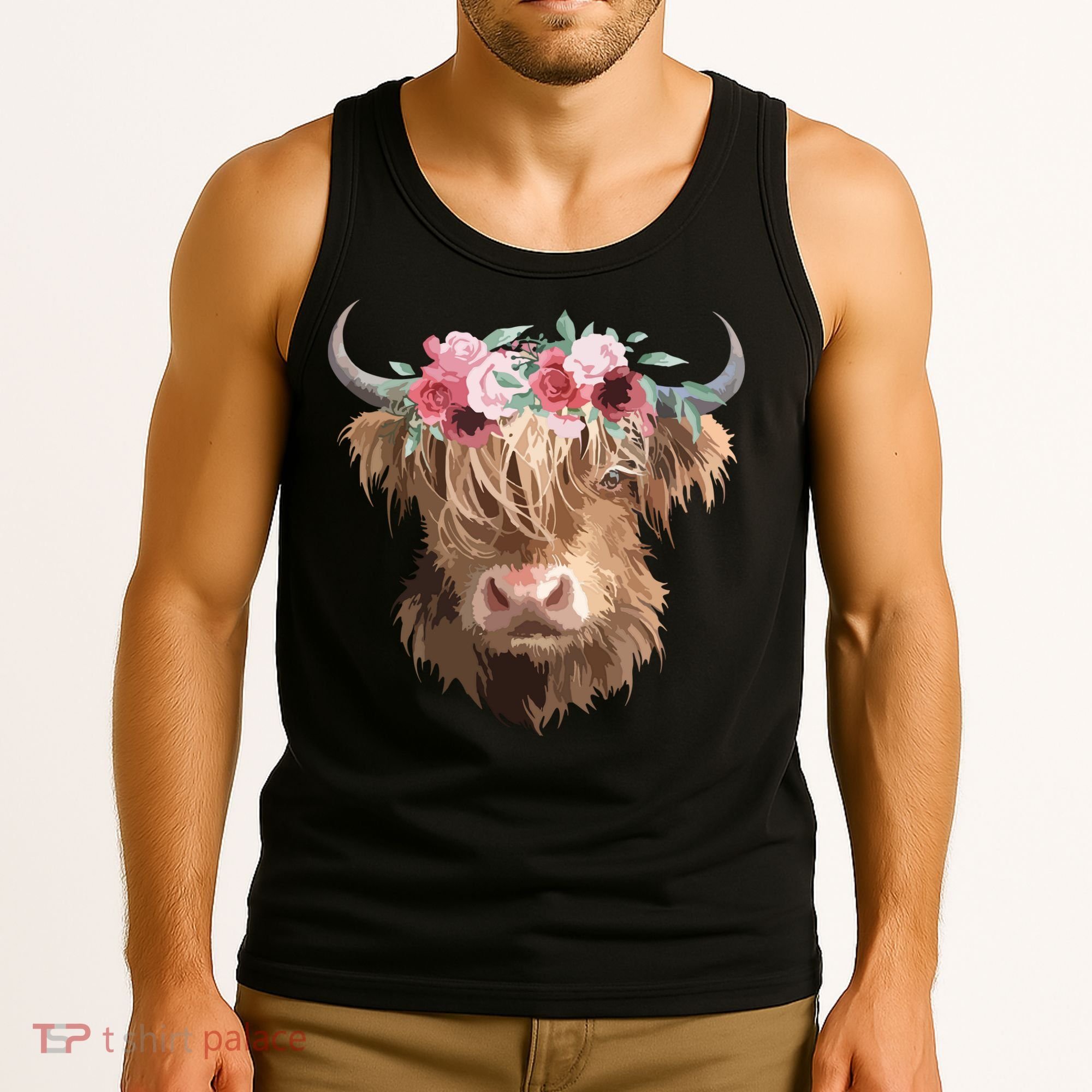 Highland Cow Painting Tank Top