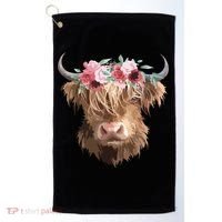 Highland Cow Painting Golf Towel thumb 0