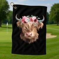 Highland Cow Painting Golf Towel thumb 1