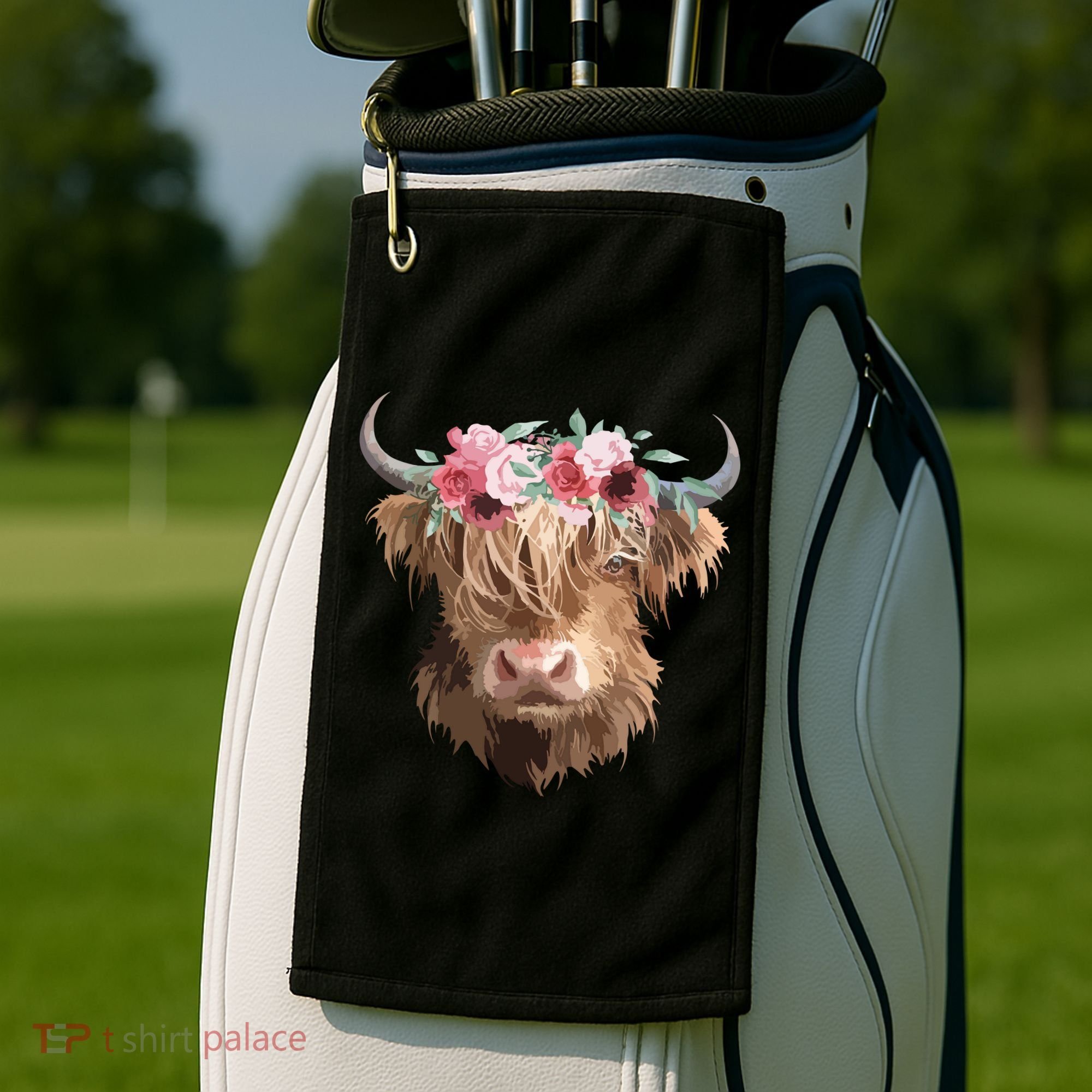 Highland Cow Painting Golf Towel