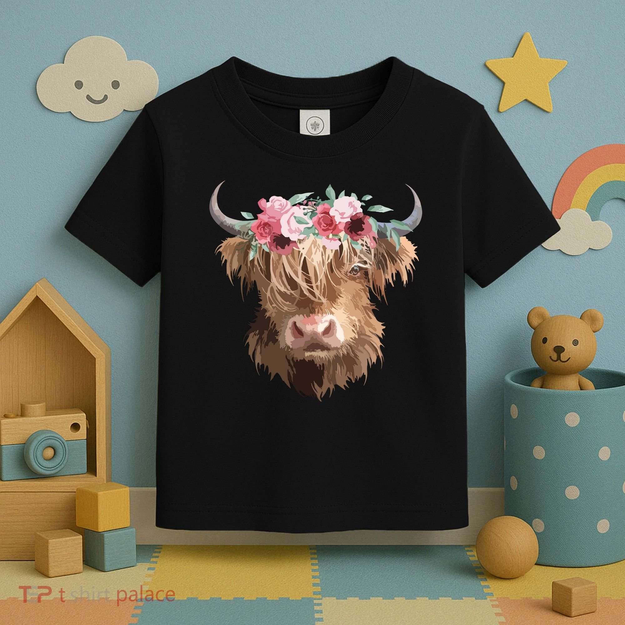 Highland Cow Painting Toddler T-Shirt