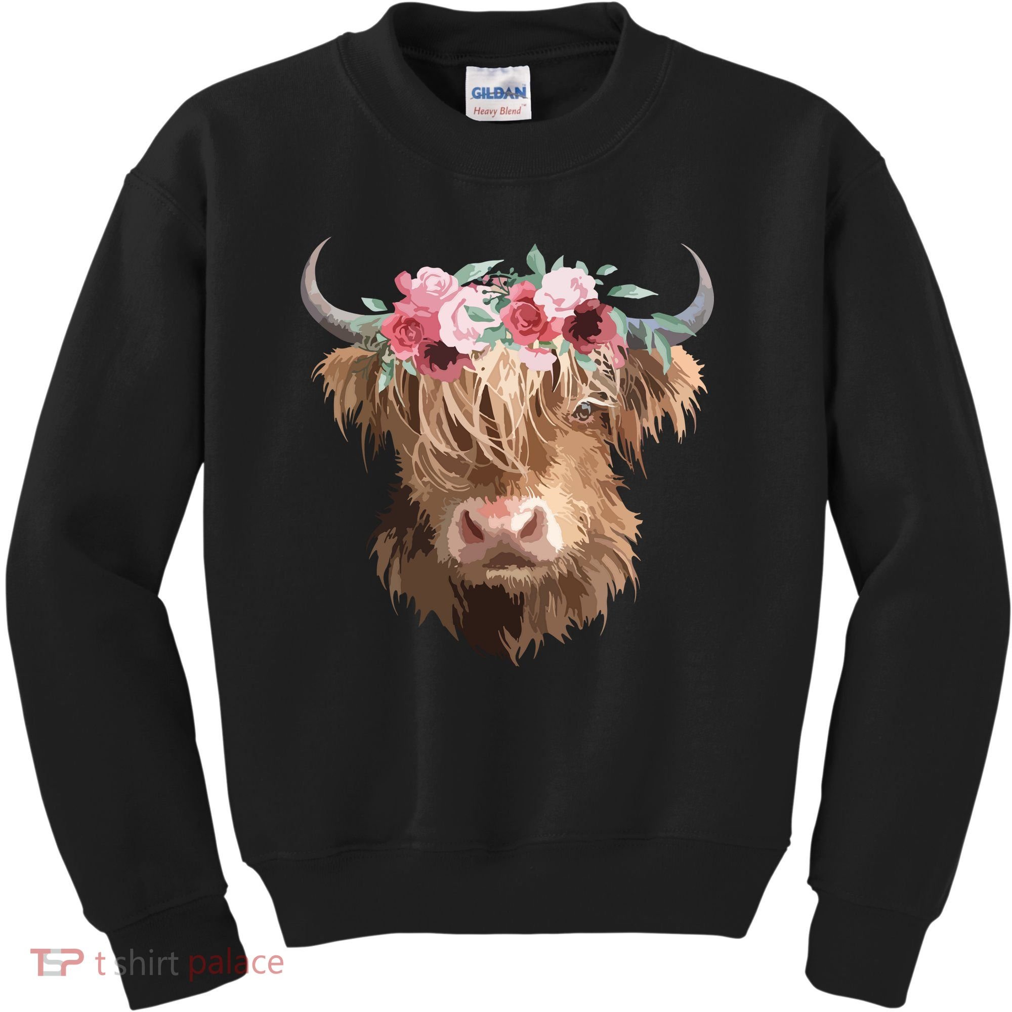 Highland Cow Painting Kids Sweatshirt