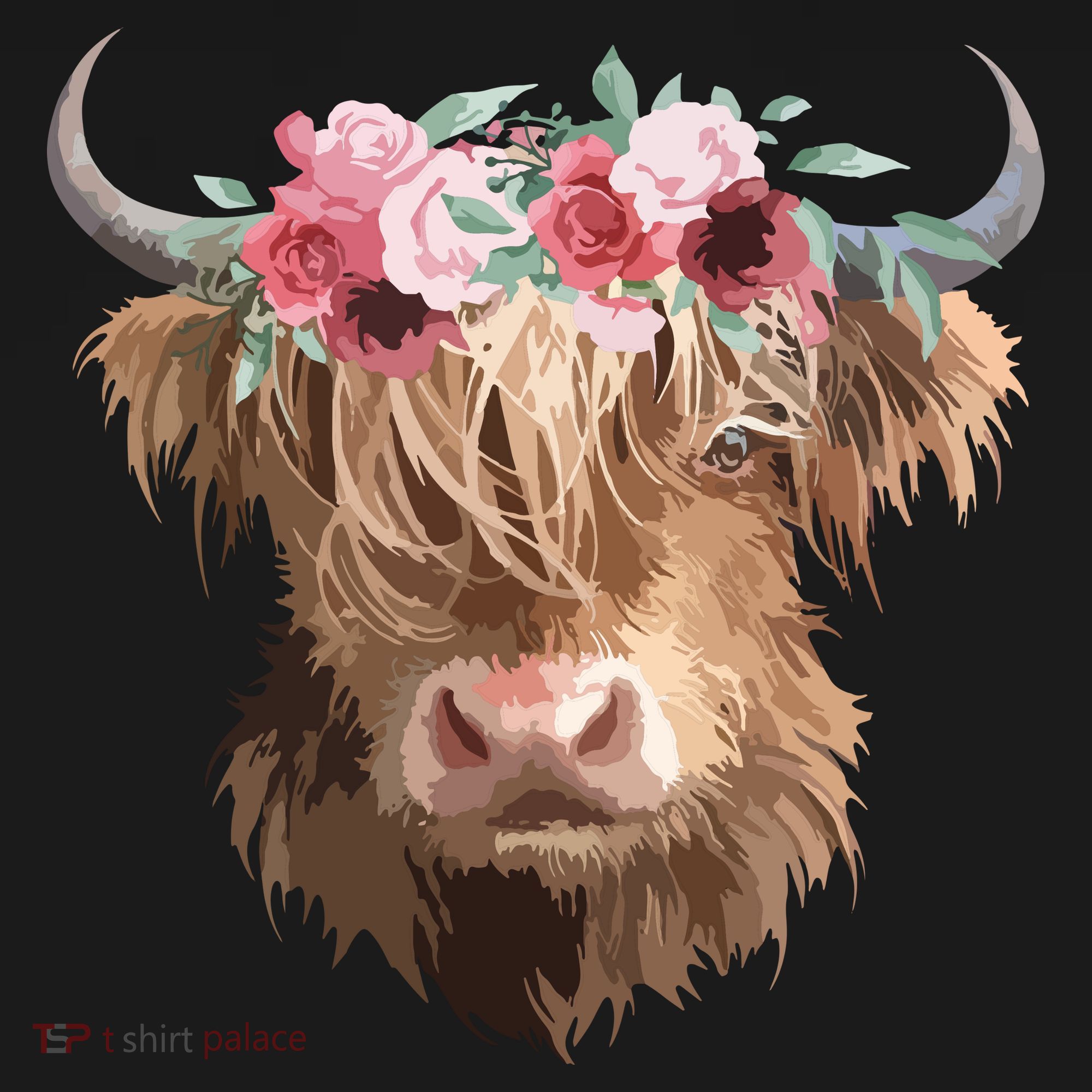 Highland Cow Painting Kids Sweatshirt