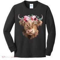 Highland Cow Painting Kids Long Sleeve Shirt thumb 0