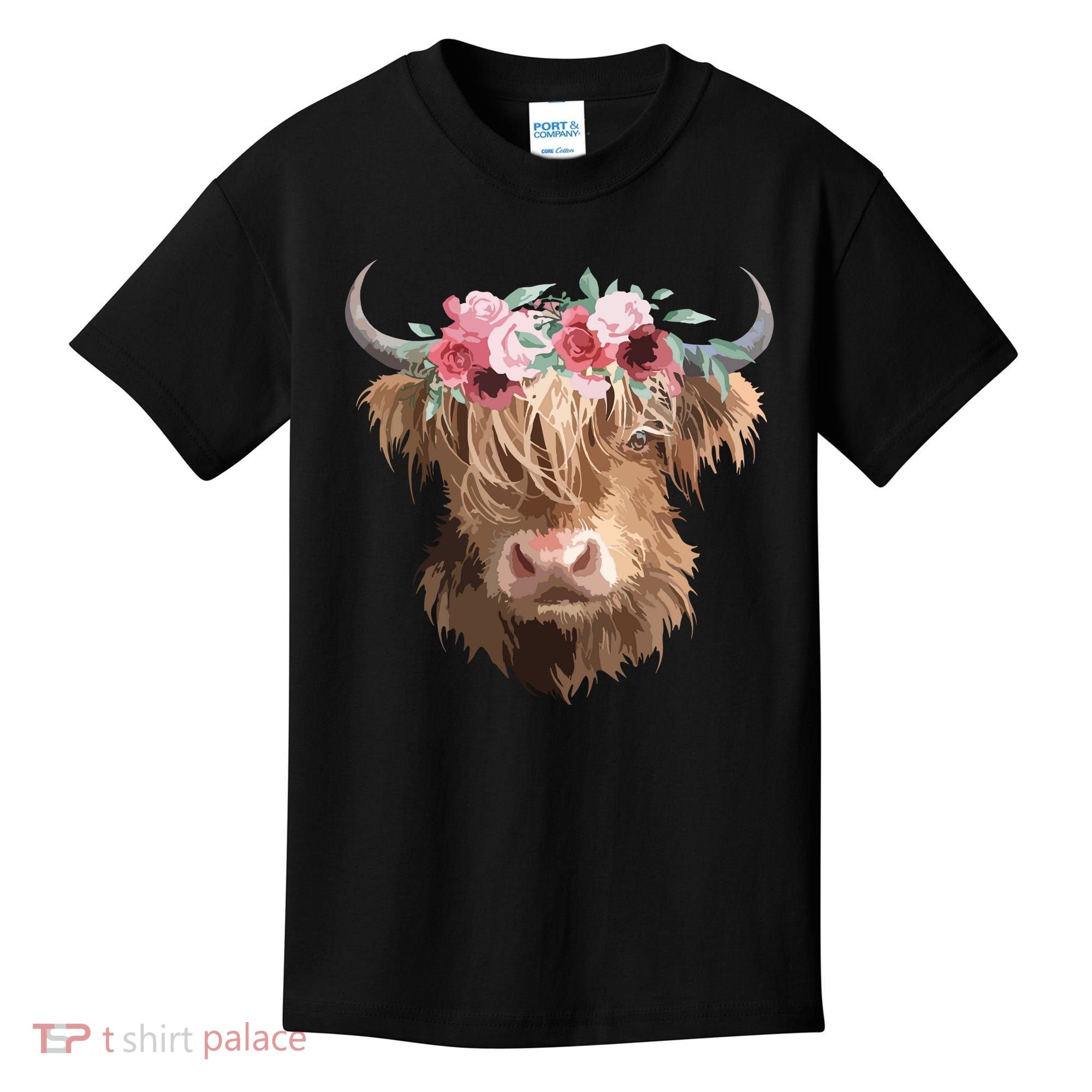 Highland Cow Painting Kids T-Shirt
