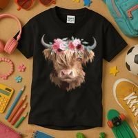 Highland Cow Painting Kids T-Shirt thumb 3