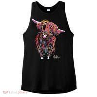 HiGHLaND CoW PRiNT ANiMaL PRiNT BoLLY Ladies PosiCharge Tri-Blend Wicking Tank thumb 0