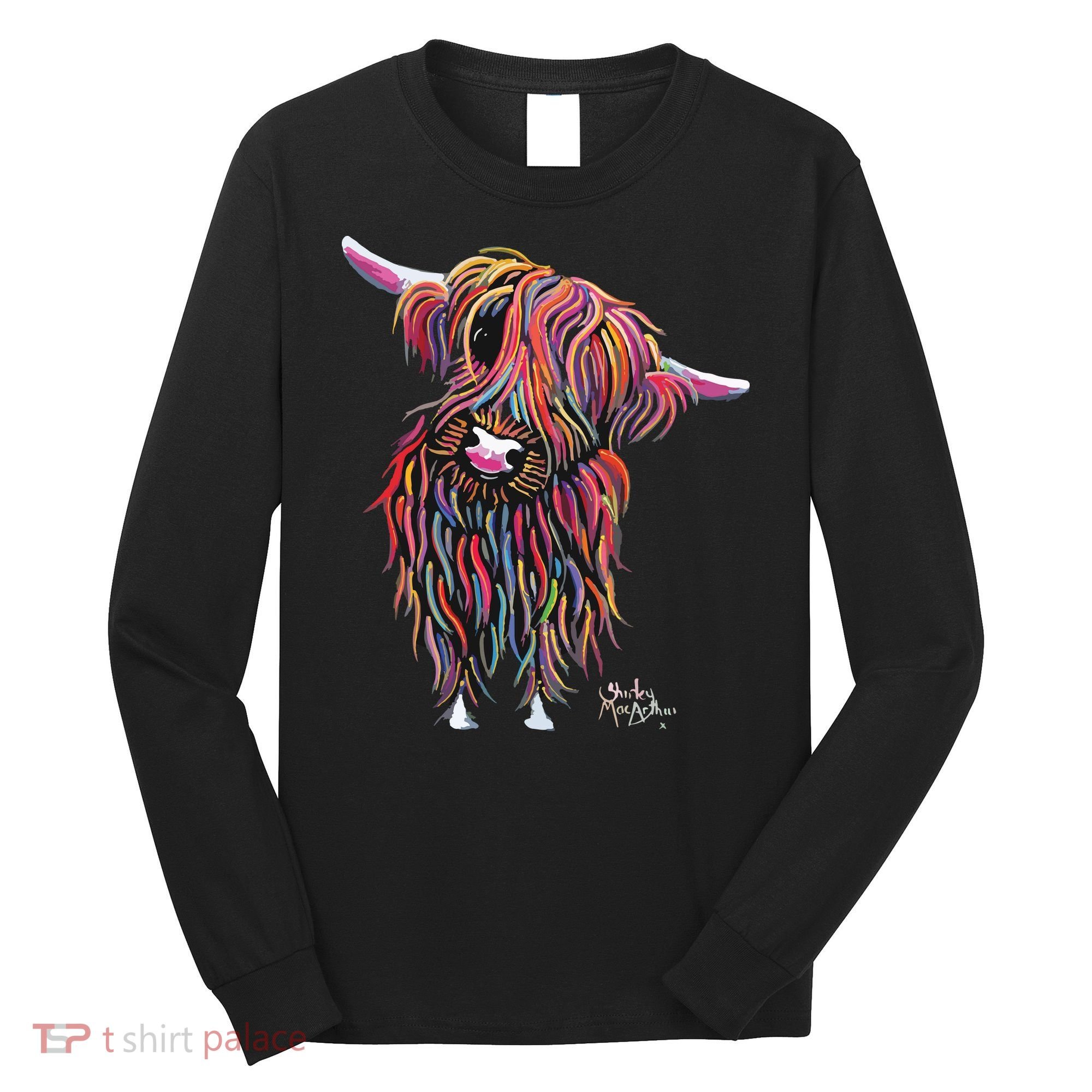 HiGHLaND CoW PRiNT ANiMaL PRiNT BoLLY Long Sleeve Shirt