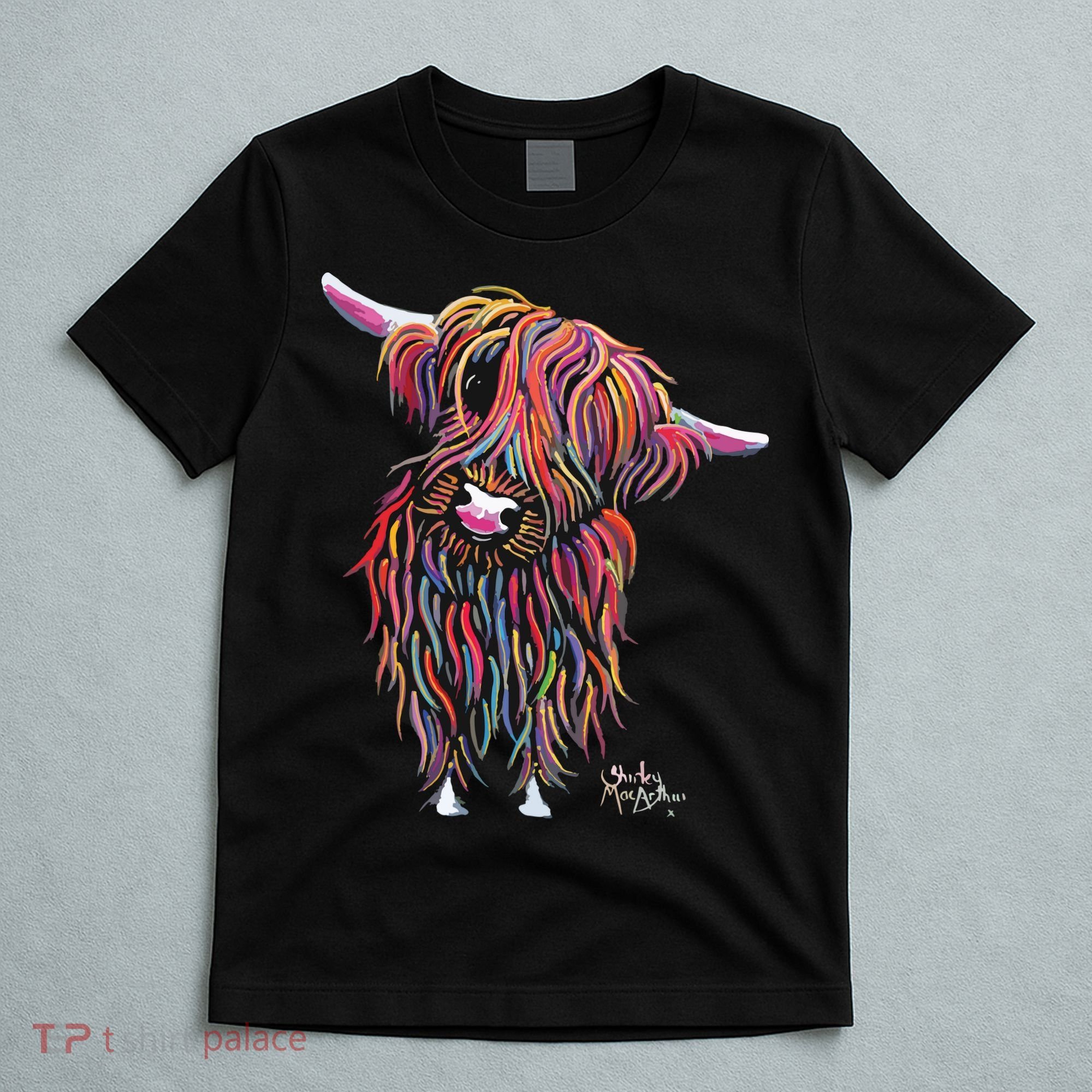 HiGHLaND CoW PRiNT ANiMaL PRiNT BoLLY T-Shirt