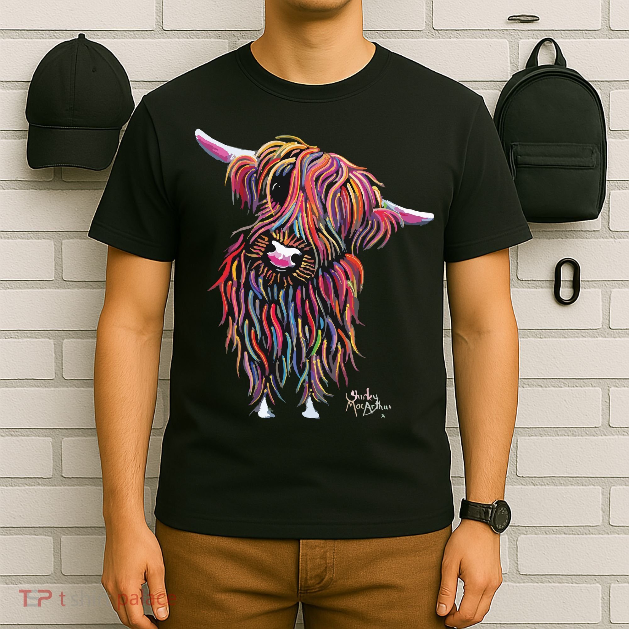 HiGHLaND CoW PRiNT ANiMaL PRiNT BoLLY T-Shirt