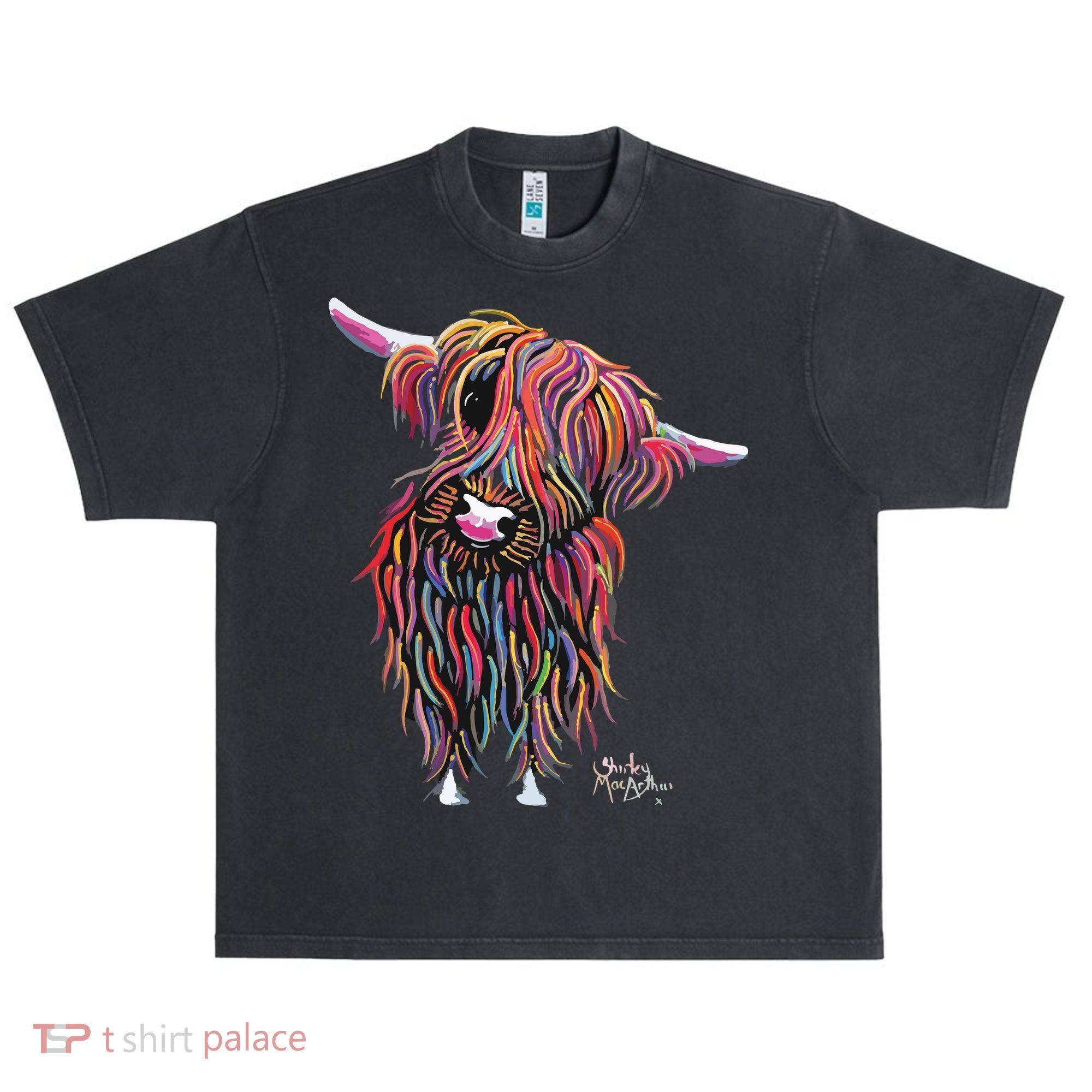 HiGHLaND CoW PRiNT ANiMaL PRiNT BoLLY Urban Oversized Heavyweight T-Shirt