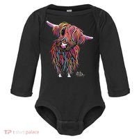 HiGHLaND CoW PRiNT ANiMaL PRiNT BoLLY Baby Long Sleeve Bodysuit thumb 0