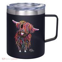 HiGHLaND CoW PRiNT ANiMaL PRiNT BoLLY 12oz Stainless Steel Coffee Mug thumb 0