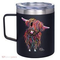 HiGHLaND CoW PRiNT ANiMaL PRiNT BoLLY 12oz Stainless Steel Coffee Mug thumb 2