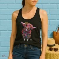 HiGHLaND CoW PRiNT ANiMaL PRiNT BoLLY Women's Tank Top thumb 2