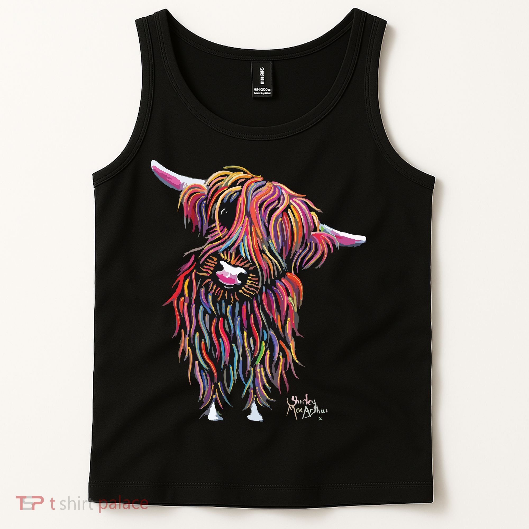 HiGHLaND CoW PRiNT ANiMaL PRiNT BoLLY Tank Top