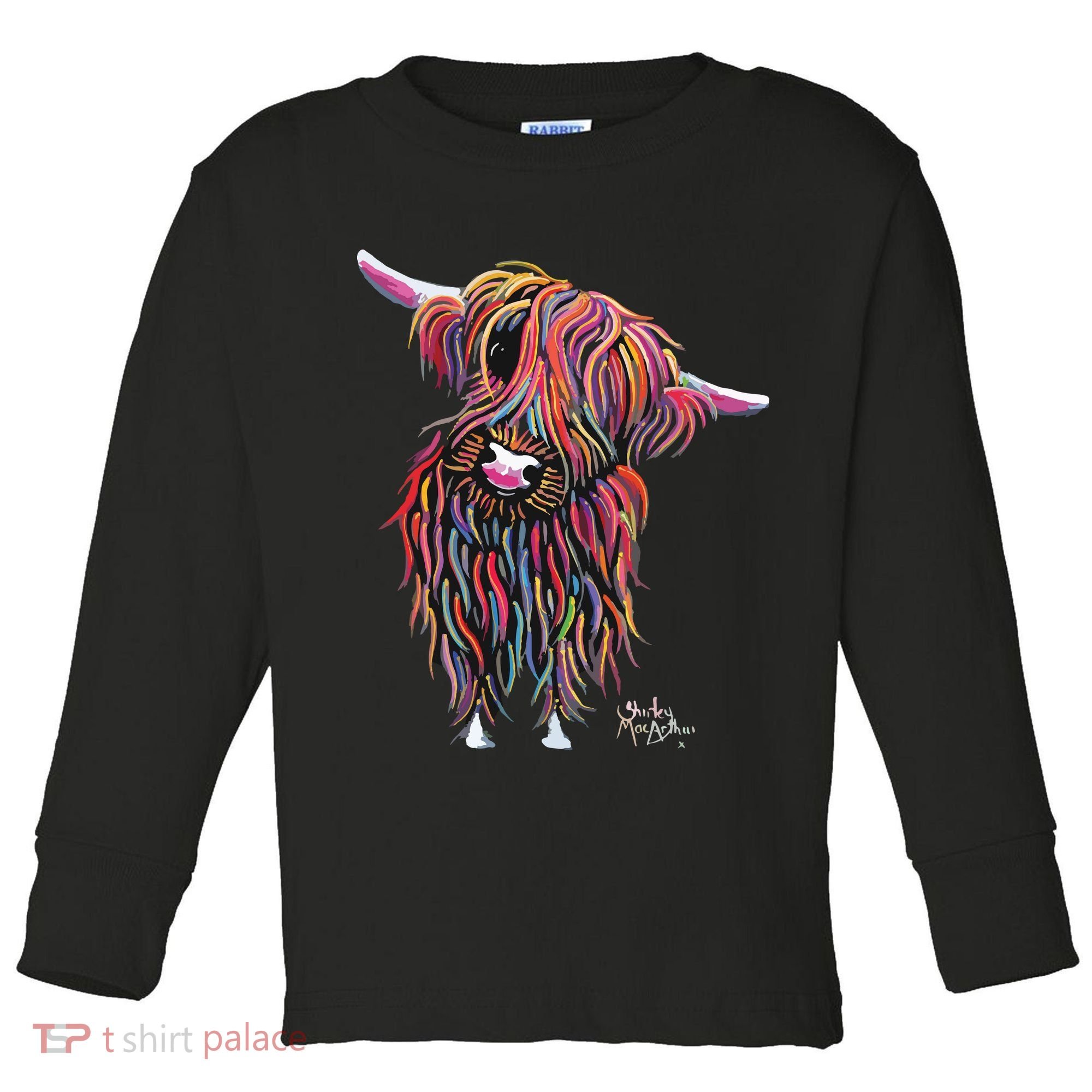 HiGHLaND CoW PRiNT ANiMaL PRiNT BoLLY Toddler Long Sleeve Shirt