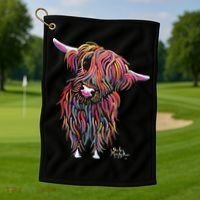 HiGHLaND CoW PRiNT ANiMaL PRiNT BoLLY Golf Towel thumb 1