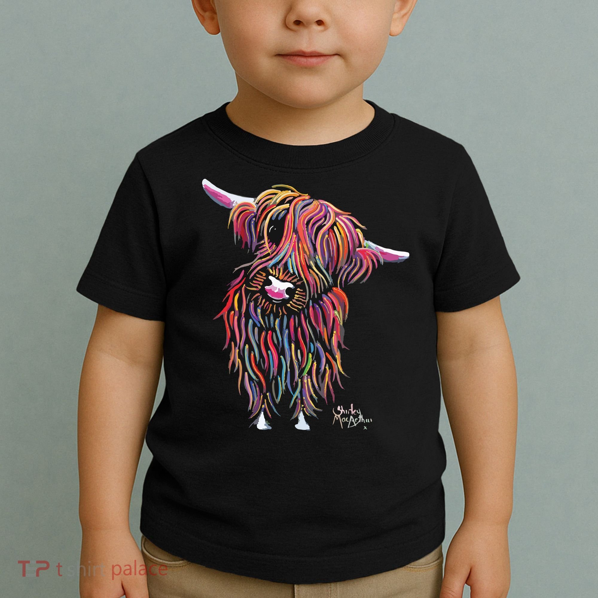 HiGHLaND CoW PRiNT ANiMaL PRiNT BoLLY Toddler T-Shirt