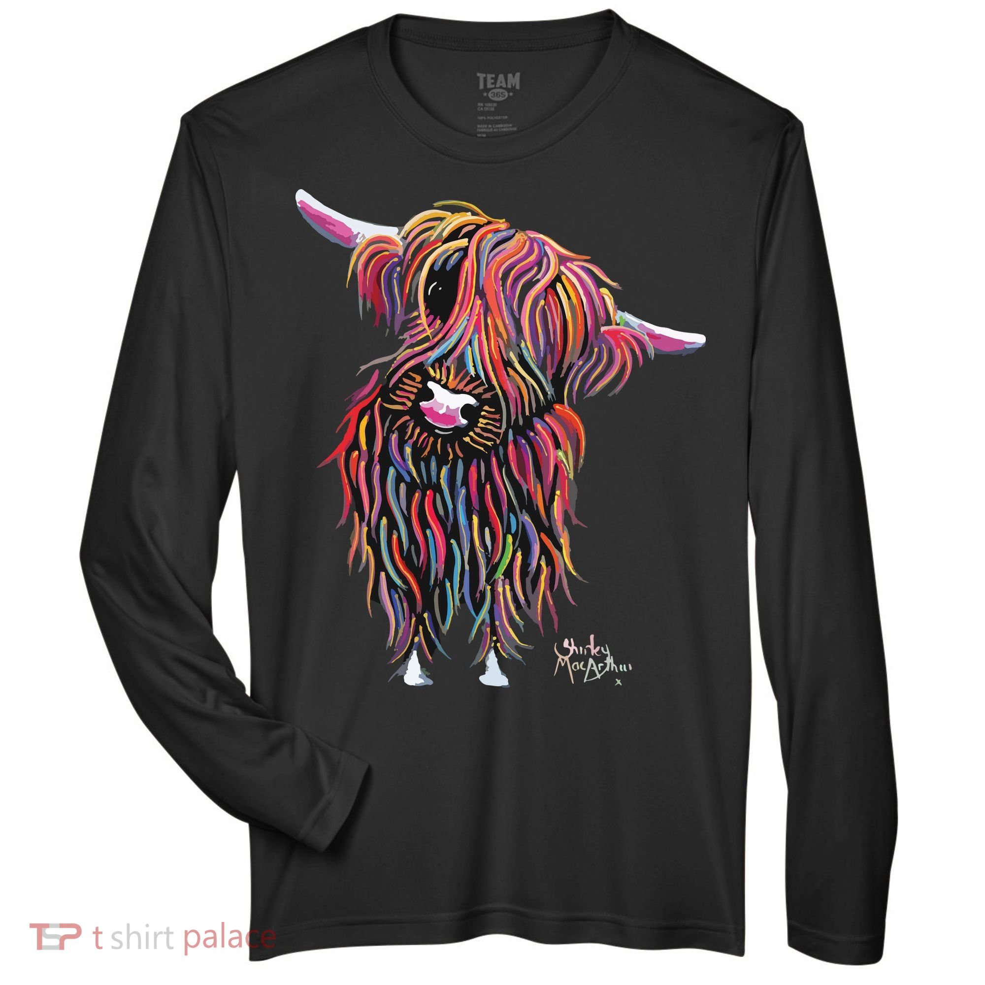 HiGHLaND CoW PRiNT ANiMaL PRiNT BoLLY Zone Performance Long-Sleeve T-Shirt