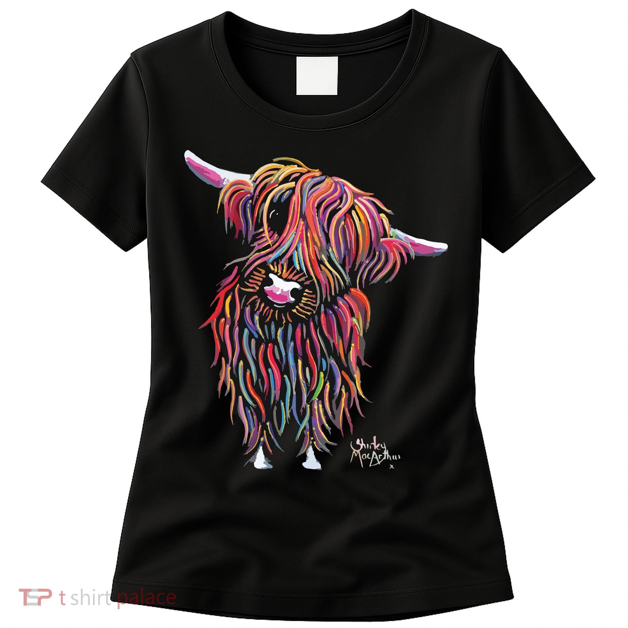 HiGHLaND CoW PRiNT ANiMaL PRiNT BoLLY Women's T-Shirt
