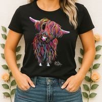 HiGHLaND CoW PRiNT ANiMaL PRiNT BoLLY Women's T-Shirt thumb 2