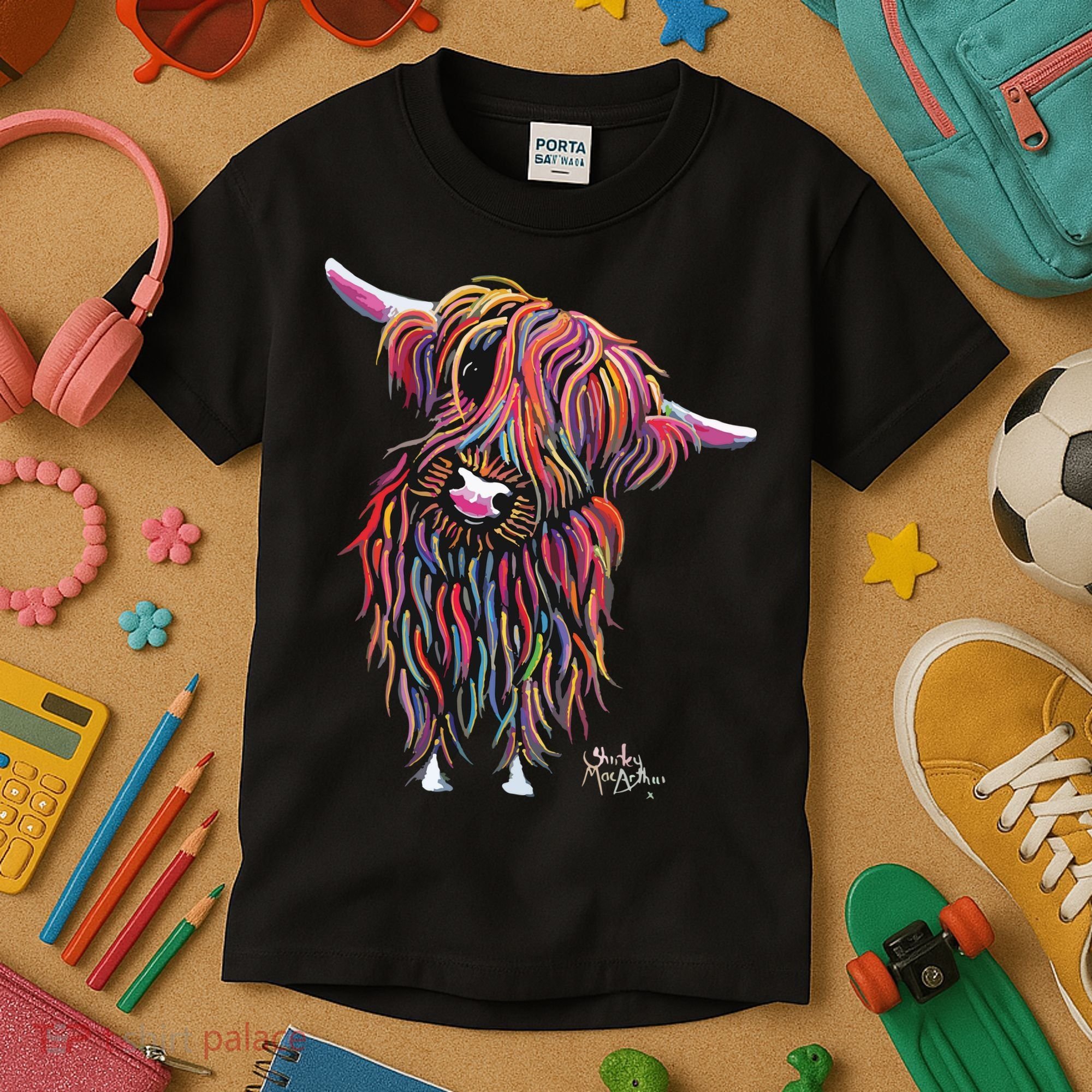 HiGHLaND CoW PRiNT ANiMaL PRiNT BoLLY Kids T-Shirt