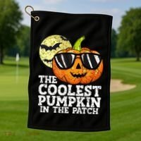 Halloween Coolest Pumpkin In The Patch Golf Towel thumb 1