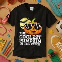 Halloween Coolest Pumpkin In The Patch Kids T-Shirt thumb 3
