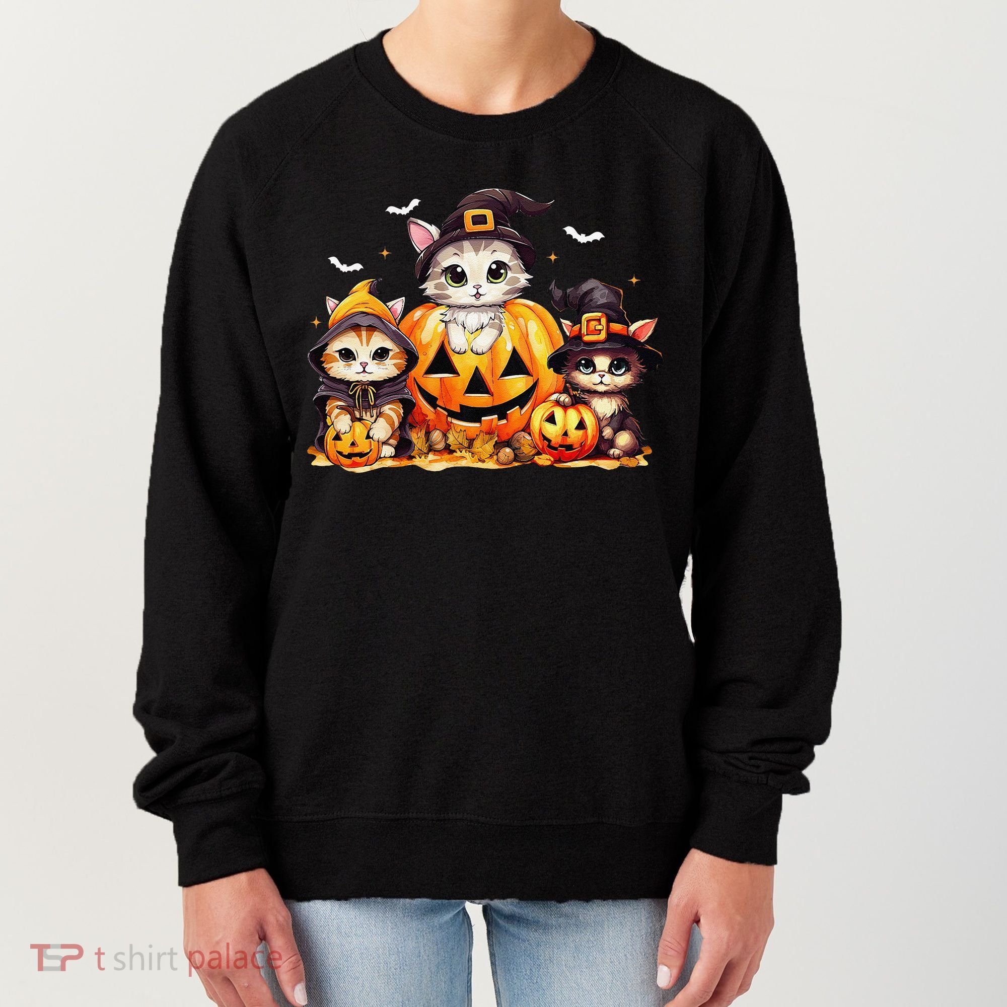 Halloween Cat Pumpkin Spooky Season Gift Women's Sweatshirt
