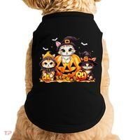 Halloween Cat Pumpkin Spooky Season Gift Doggie Tank thumb 0