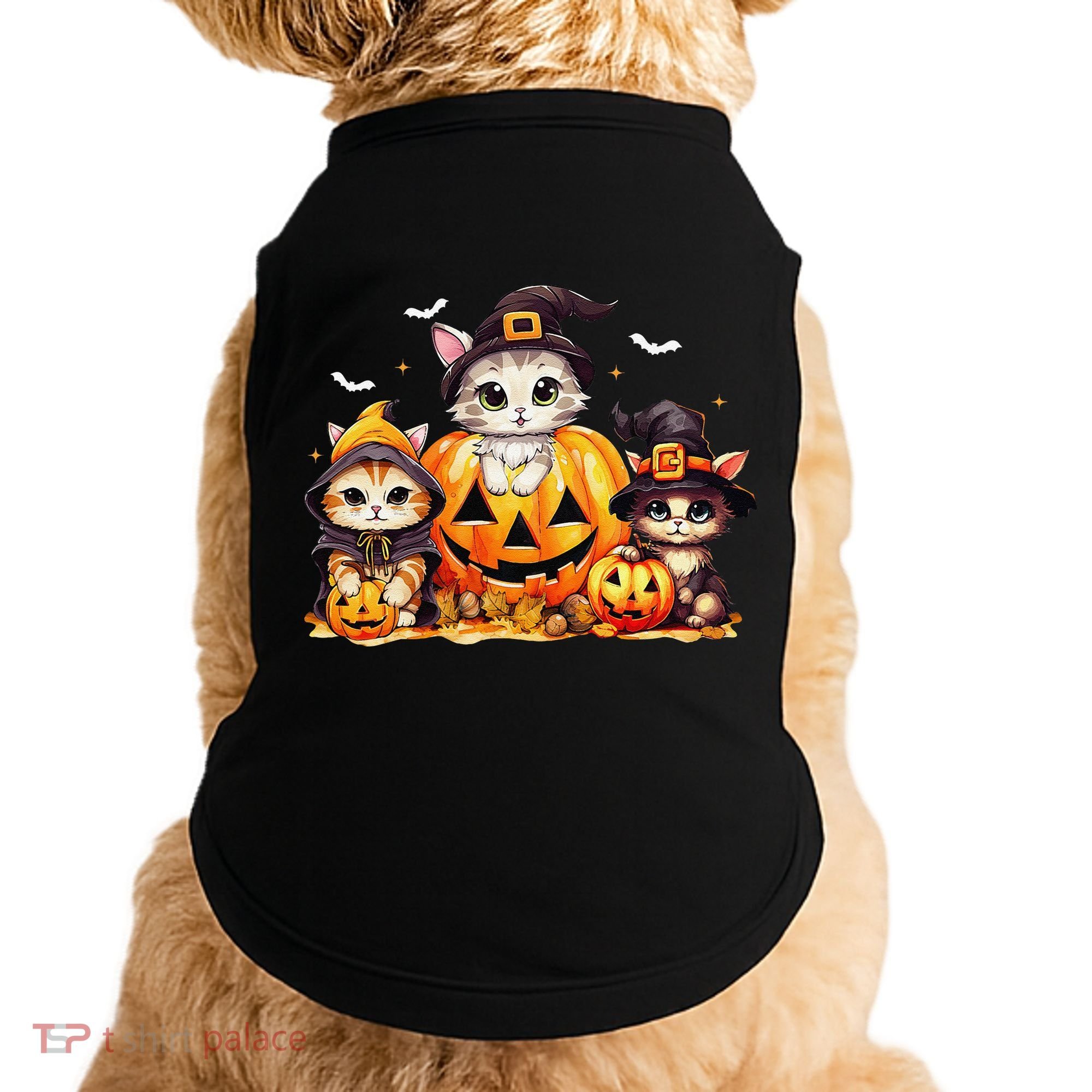 Halloween Cat Pumpkin Spooky Season Gift Doggie Tank