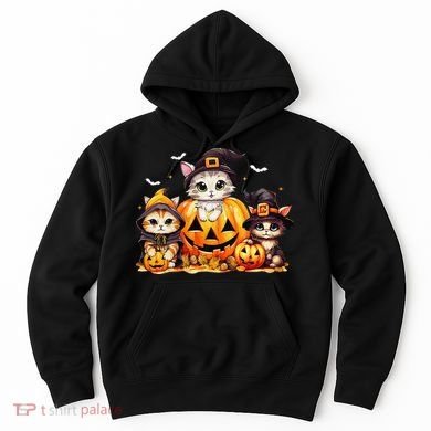 Halloween Cat Pumpkin Spooky Season Gift Hoodie