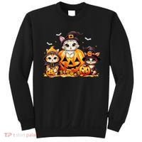 Halloween Cat Pumpkin Spooky Season Gift Sweatshirt thumb 0