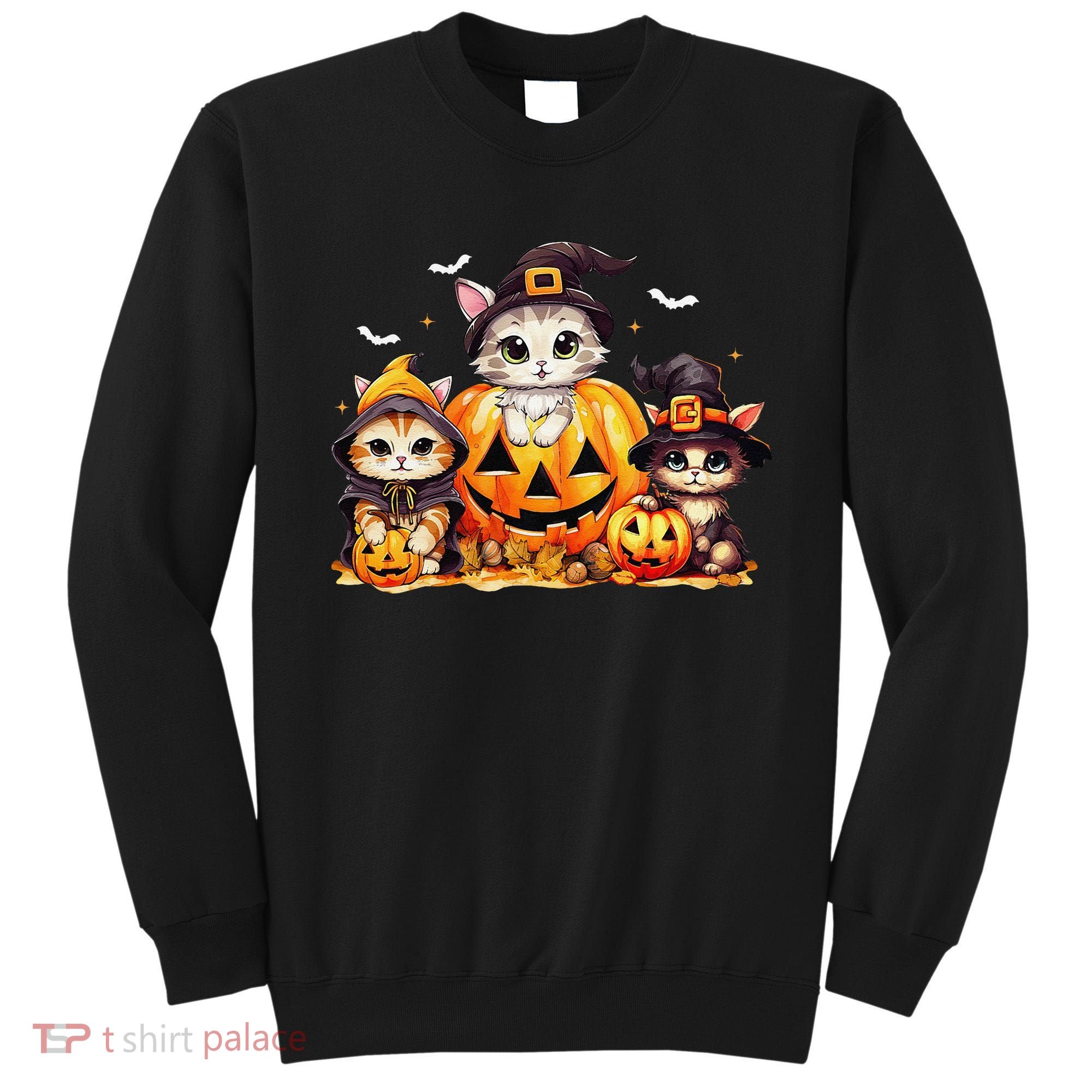 Halloween Cat Pumpkin Spooky Season Gift Sweatshirt