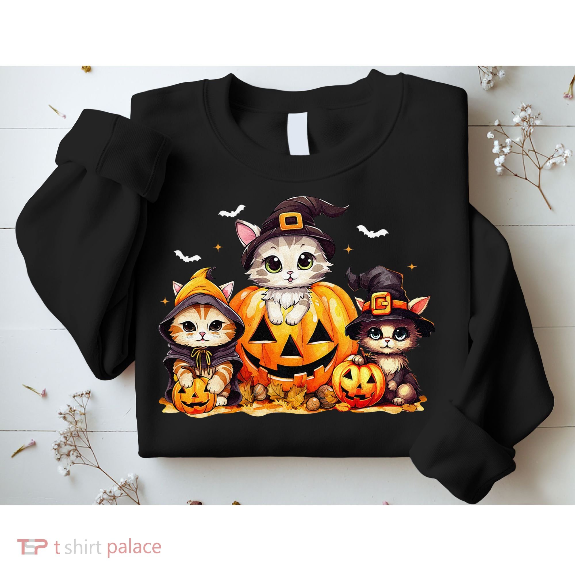 Halloween Cat Pumpkin Spooky Season Gift Sweatshirt