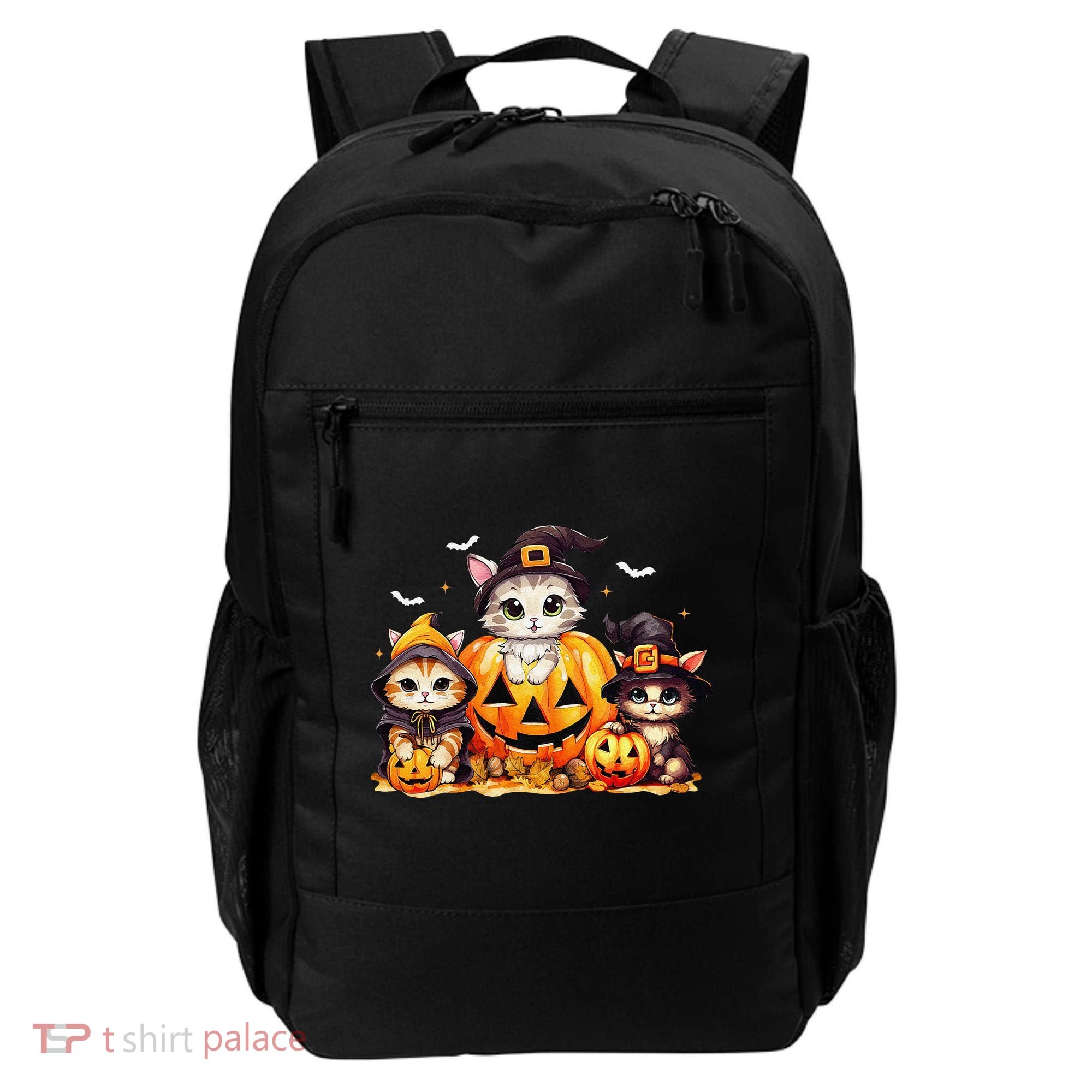 Halloween Cat Pumpkin Spooky Season Gift Backpack