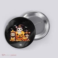 Halloween Cat Pumpkin Spooky Season Gift Button thumb 0