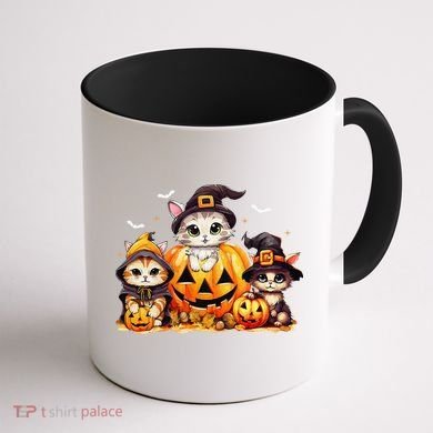 Halloween Cat Pumpkin Spooky Season Gift Coffee Mug back