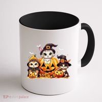 Halloween Cat Pumpkin Spooky Season Gift Coffee Mug thumb 1