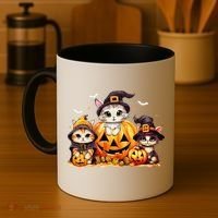 Halloween Cat Pumpkin Spooky Season Gift Coffee Mug thumb 4