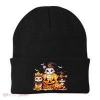 Halloween Cat Pumpkin Spooky Season Gift Beanie thumb 0